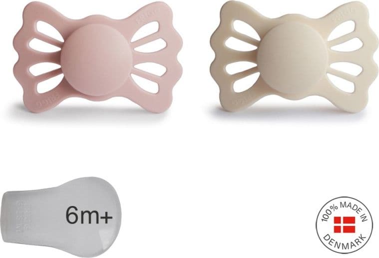 Succhietto Frigg Simmetrico Silicone 2 in 1 Lucky 6 18 mesi - Vari Colori – Blush/Cream