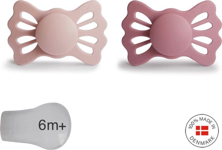 Succhietto Frigg Simmetrico Silicone 2 in 1 Lucky 6 18 mesi - Vari Colori – Blush/Cedar