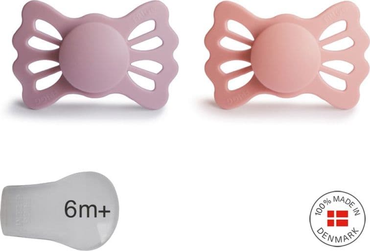 Succhietto Frigg Simmetrico Silicone 2 in 1 Lucky 6 18 mesi - Vari Colori – Primerose/Pretty P.