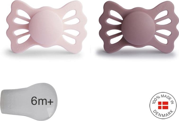 Succhietto Frigg Simmetrico Silicone 2 in 1 Lucky 6 18 mesi - Vari Colori – White L./Twilight M.