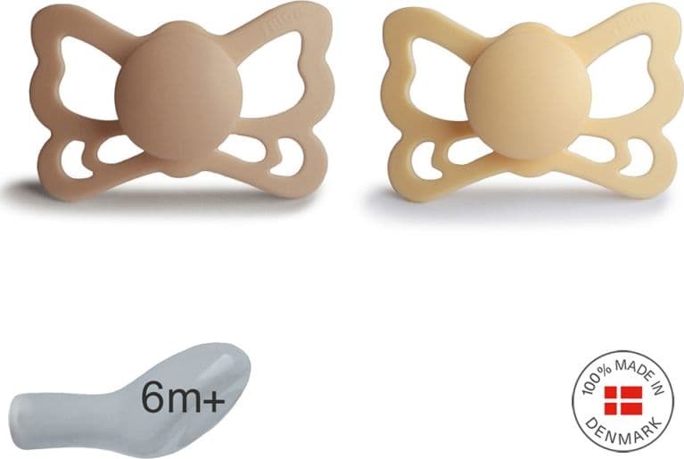 Succhietto Frigg Anatomico Silicone 2 in 1 Butterfly 6+ mesi - Vari Colori – Silky S./Pale D.