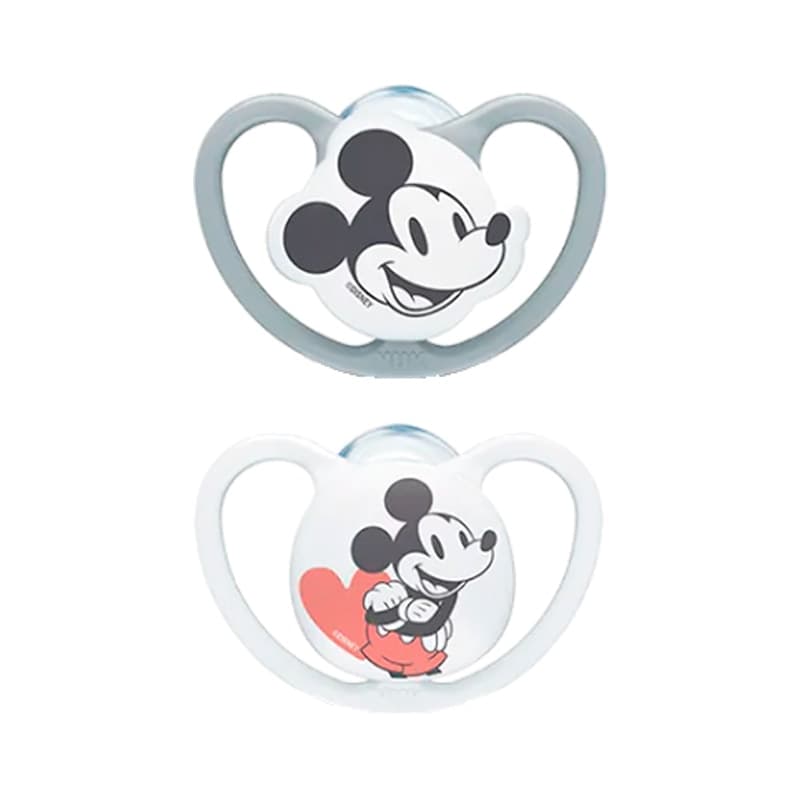 Succhietto Nuk Space Disney Mickey Silicone 2 Pz Gray – 0 - 6 Mesi