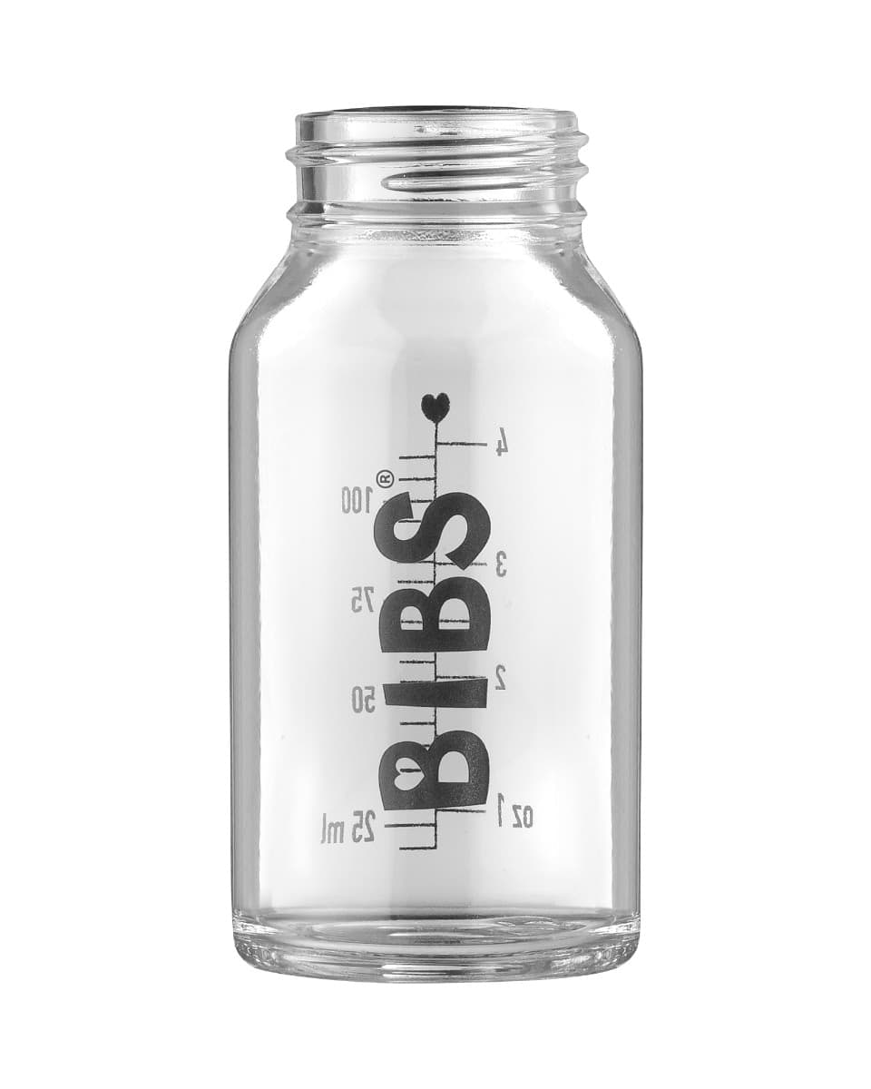 Set Completo Biberon BIBS Vetro 110ml – Grigio