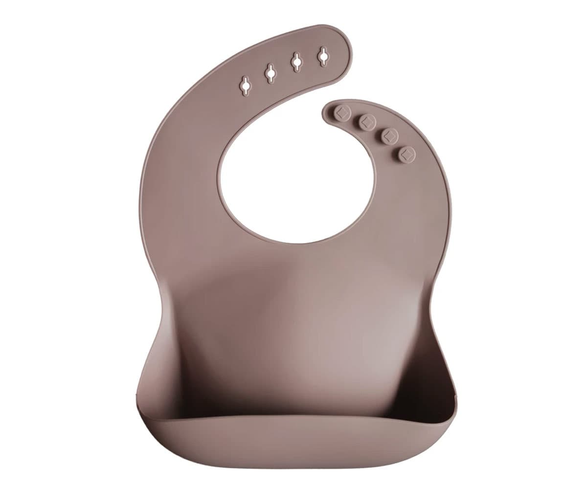 Bavaglino Silicone Mushie – Beige Tortora