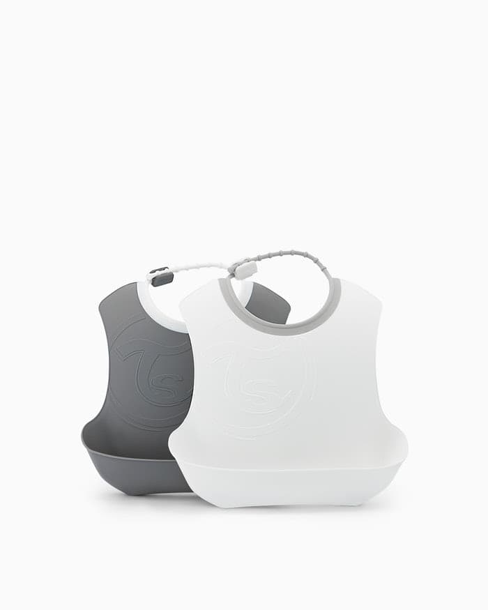 Set 2 Bavaglini Twistshake – Bianco & Grigio