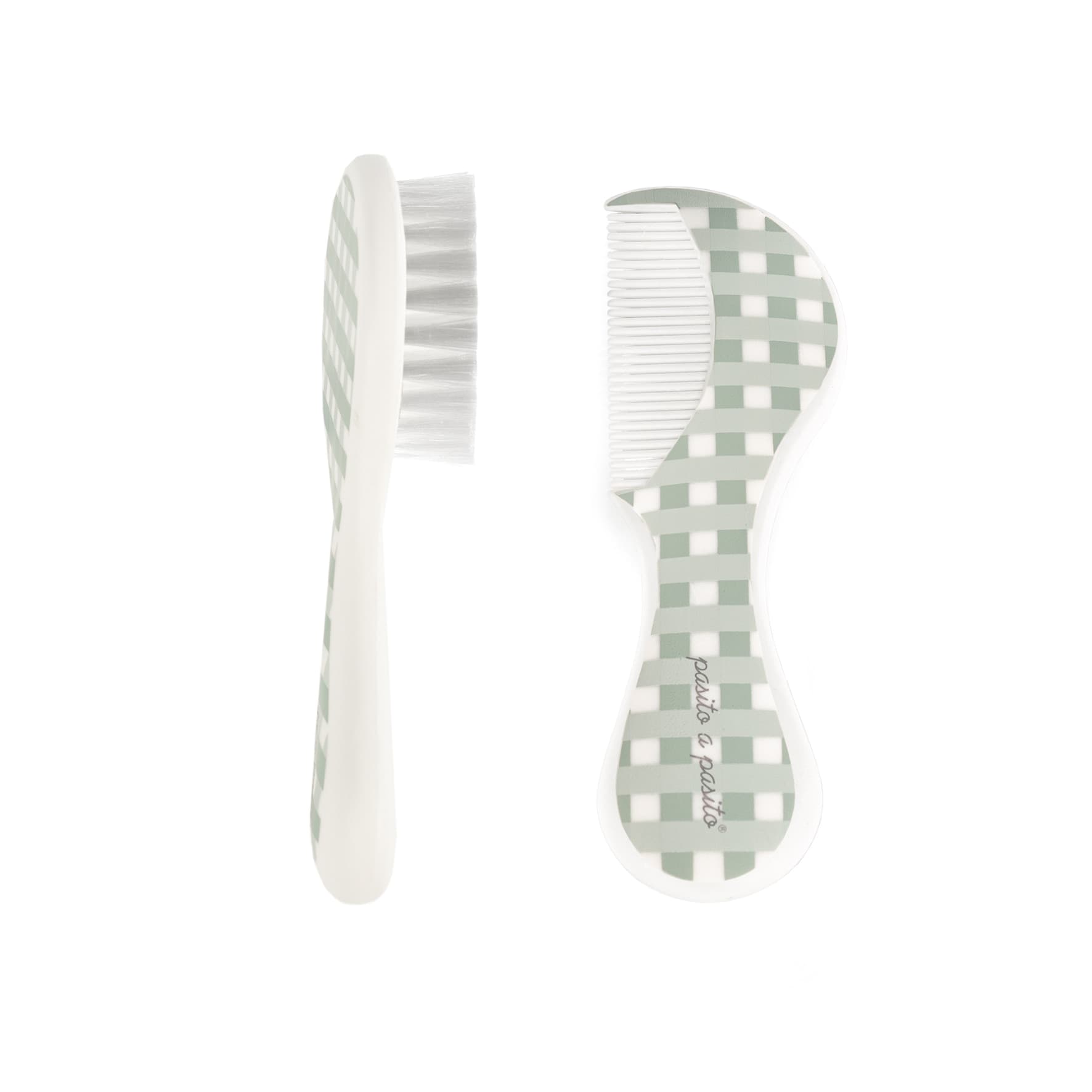 Set Spazzola e Pettine Pasito A Pasito Vichy – Verde