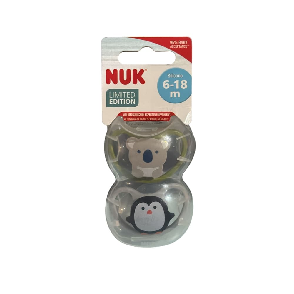 SUCCHIETTO SPACE NUK MONOCHROME Silicone 6-18 2PZ – Koala e pinguino