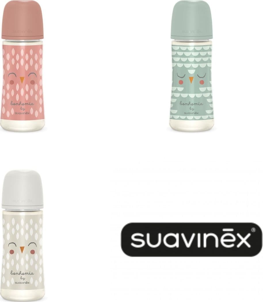 Biberon Suavinex Bonhomia Plastica Sil. SX PRO 360 ml Piuma - Vari Colori