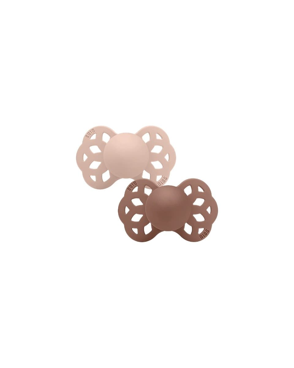 Set 2 Ciucci BIBS Infinity Tettarella Silicone 0-6 mesi – Rosa Cipria/Woodchuck