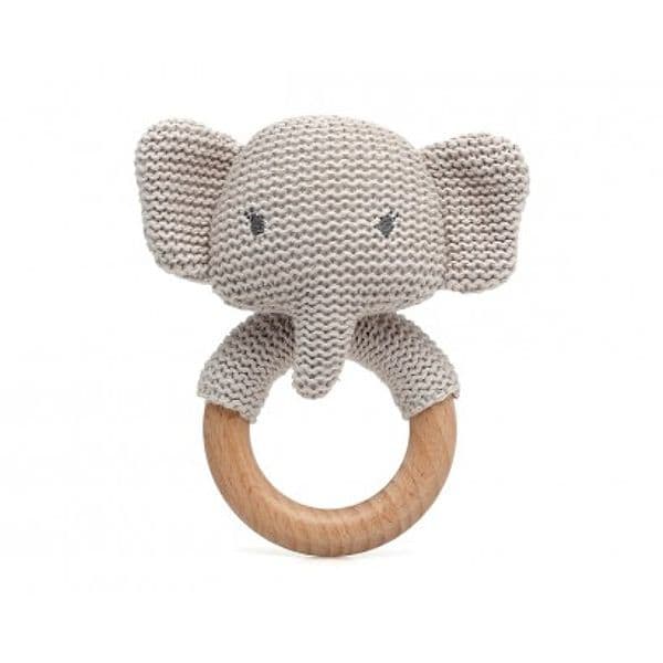 Massaggiagengive Kiokids Legno e Cotone 13 cm – Grigio