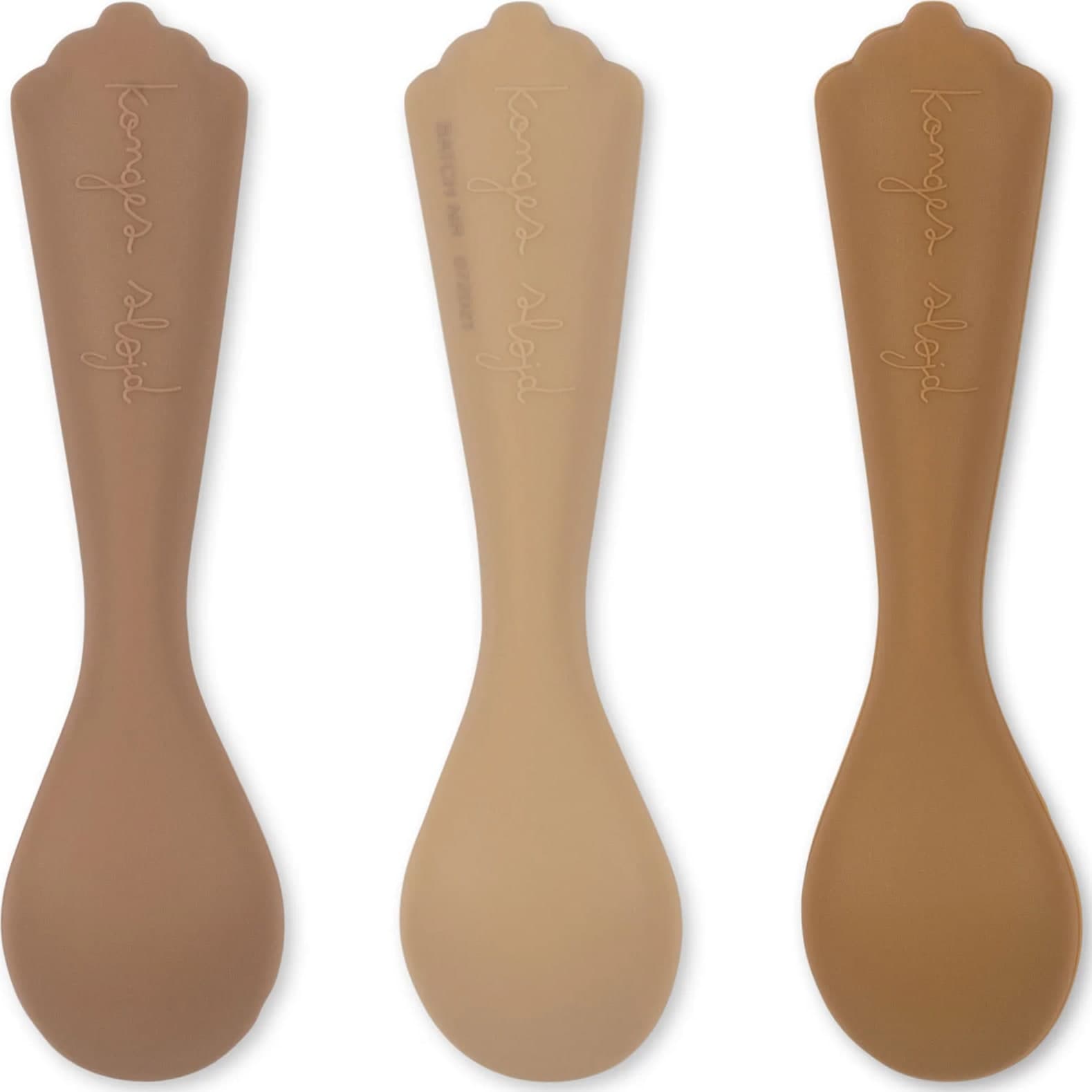 Cucchiaini Konges Slojd Shell Silicone 3 Pz – Caramello