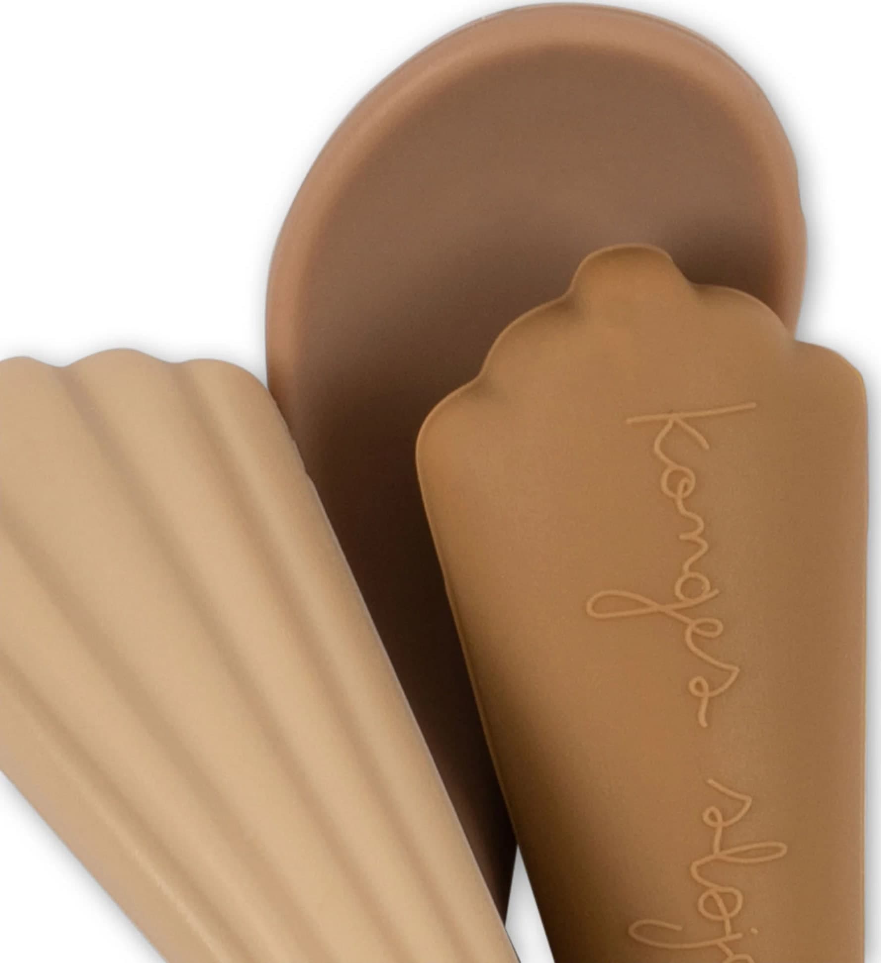 Cucchiaini Konges Slojd Shell Silicone 3 Pz – Caramello
