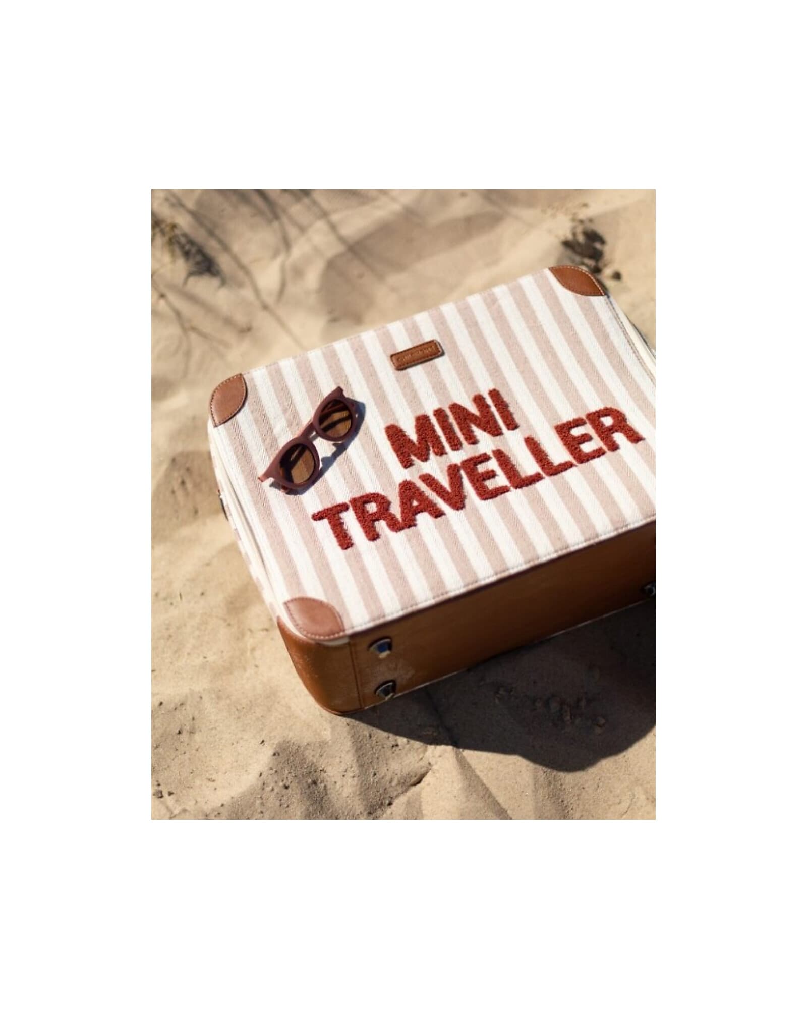 Valigia per Bambini Childhome Mini Traveller-Righe – Rosa
