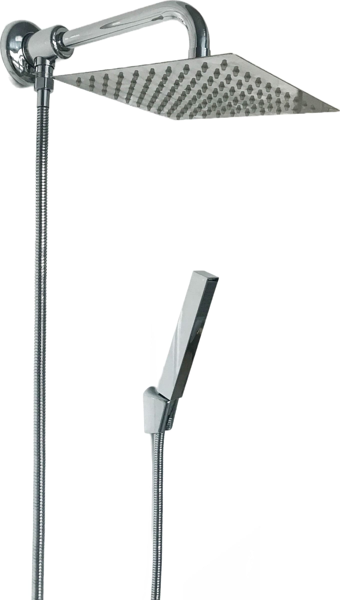 Kit doccia con deviatore a pressione e braccio cm 25 - 5