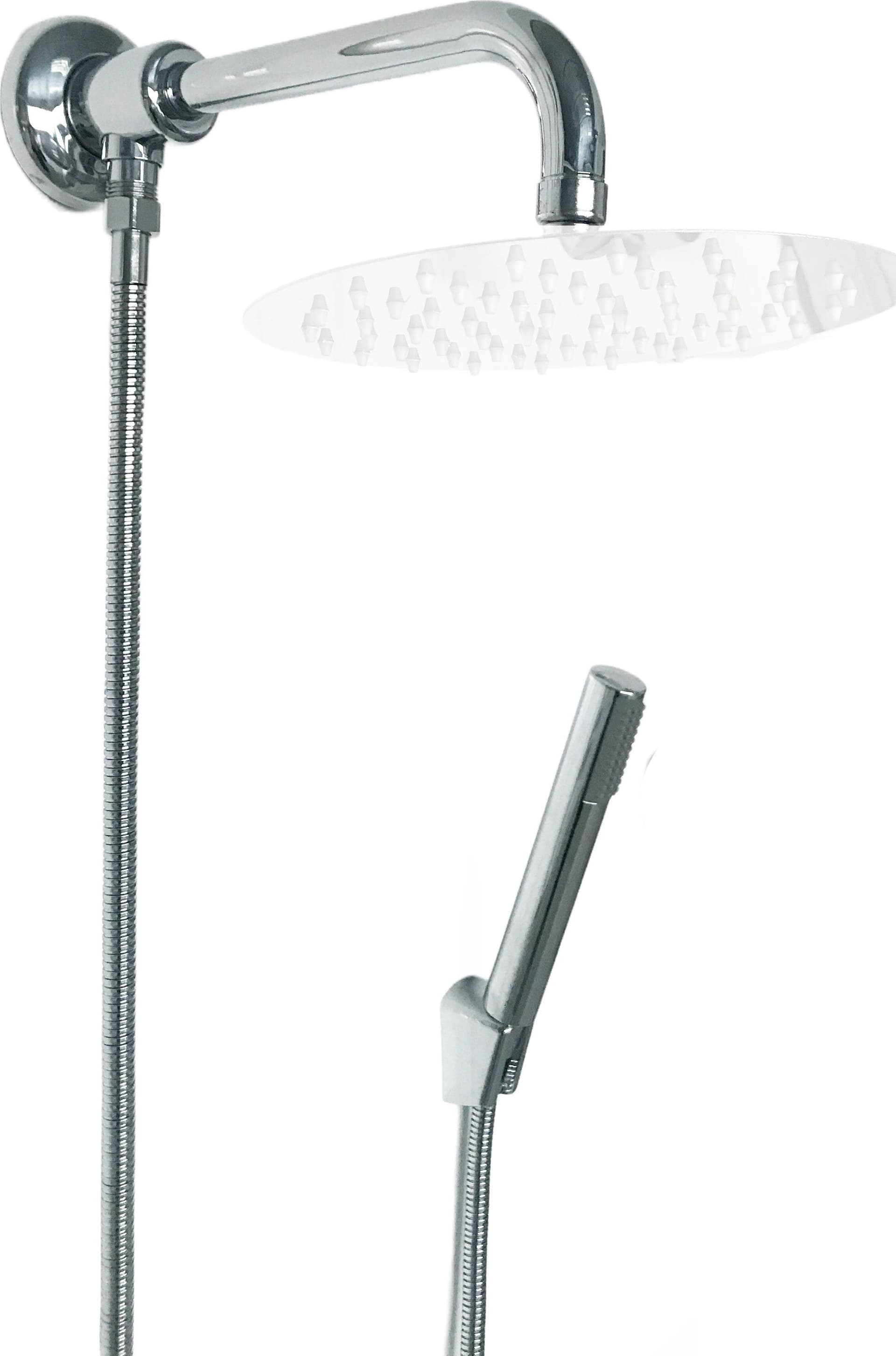 Kit doccia deviatore a pressione con doccetta minimal e braccio 30 cm - 5
