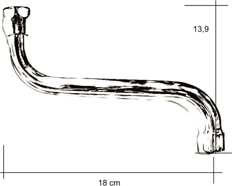 Canna becco universale per rubinetto lavello, lunga 18 cm - 4