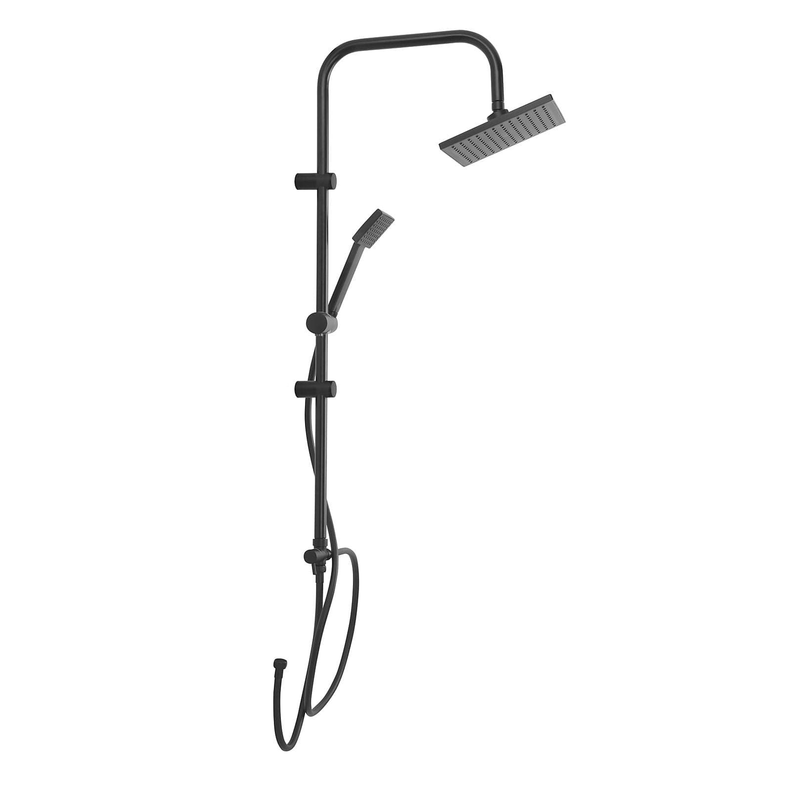 Colonna doccia completa in nero opaco design squadrato - 6
