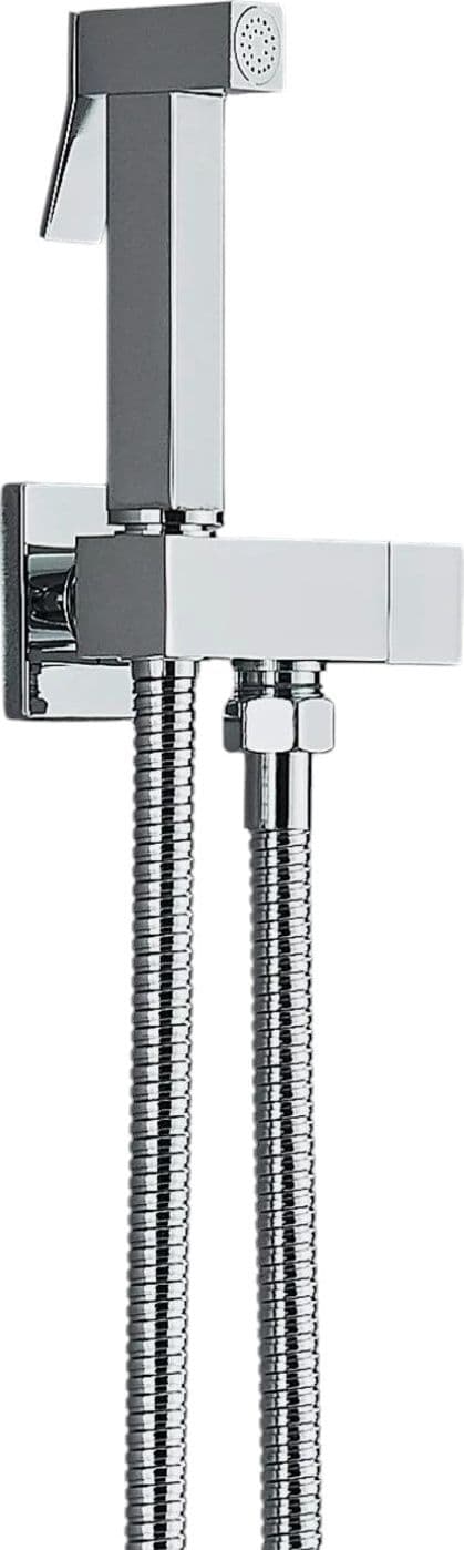 Kit igiene doccetta per bidet completo, quadrato in ottone, flessibile 120 cm in Bidet BagnoClic.it - Pregnana Milanese, commercioVirtuoso.it