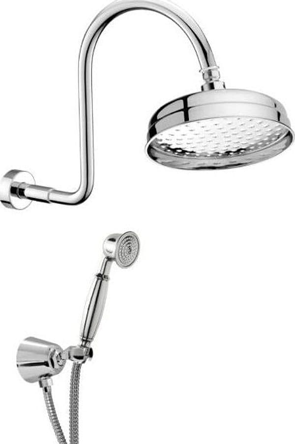 Kit doccia vintage completo tutto in ottone cromato – Bagnoclic – moderno