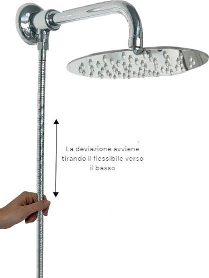 Kit set doccia con deviatore a pressione e Braccio Cm 25 - 4