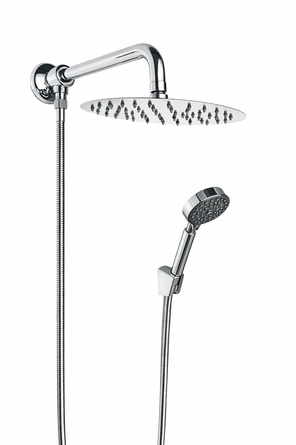 Kit set doccia deviatore con doccetta e soffione e braccio 40 cm - 9