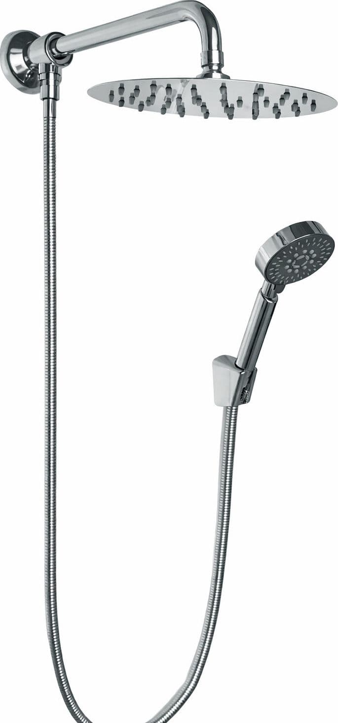 Kit set doccia deviatore con doccetta e soffione e braccio 40 cm in Rubinetti per doccia BagnoClic.it - Pregnana Milanese, commercioVirtuoso.it