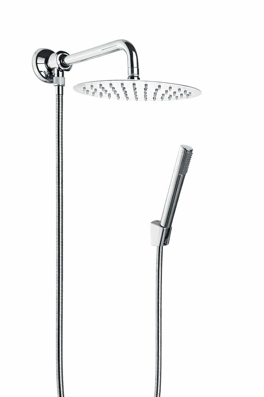 Kit set doccia deviatore a pressione con doccetta tonda, soffione 20 cm braccio 30 cm in Telefoni doccia BagnoClic.it - Pregnana Milanese, commercioVirtuoso.it