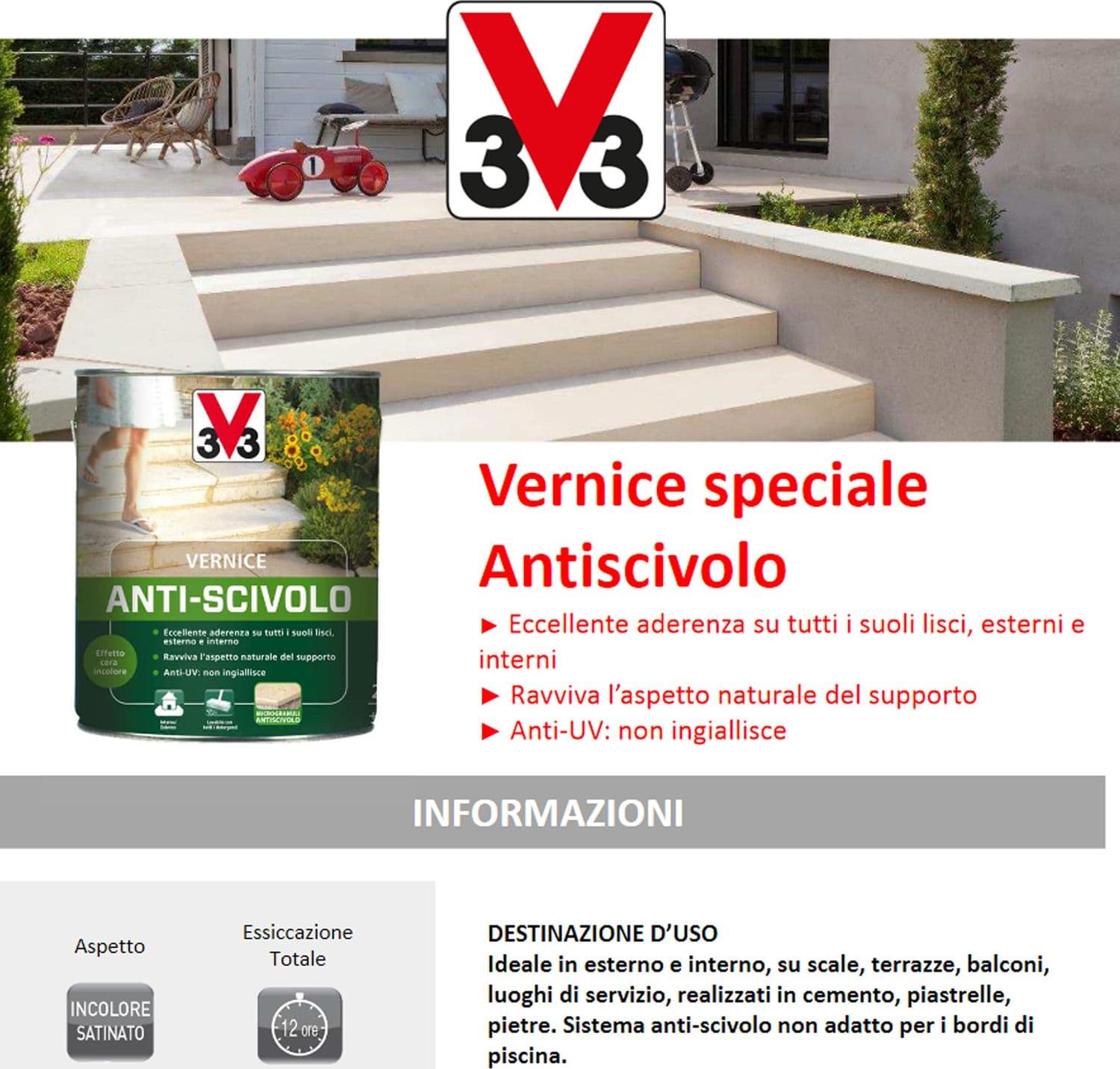 Vernice antiscivolo per pavimenti scale terrazze balconi interni esterni - 2