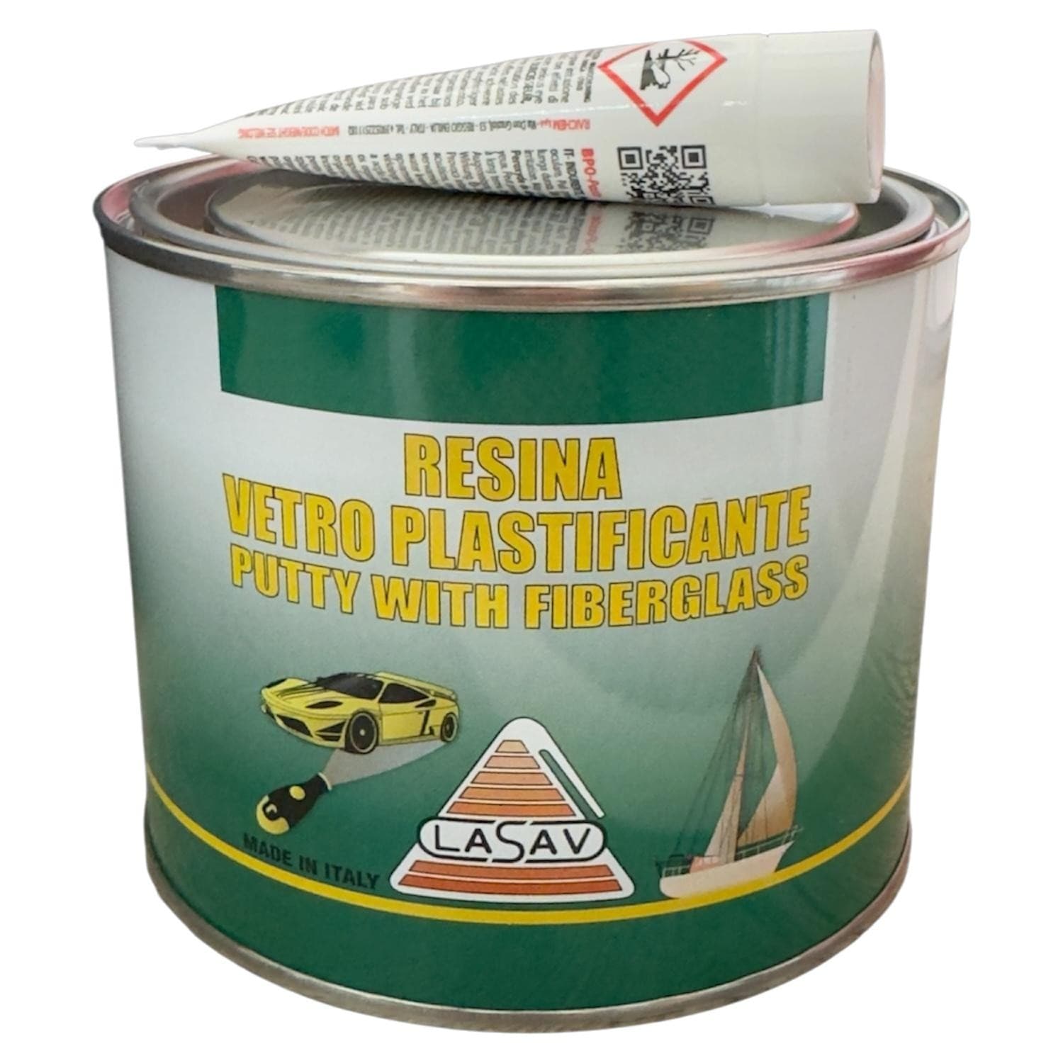 Stucco in pasta per vetroresina con catalizzatore Vetroresina in pasta ideale per carrozzeria 150 o 375 ml - 4