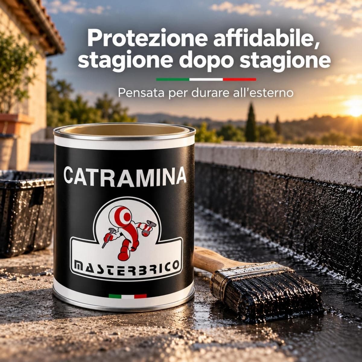 Catramina bituminosa liquida impermeabilizzante protettiva nera 750 ml - 4 L - 8