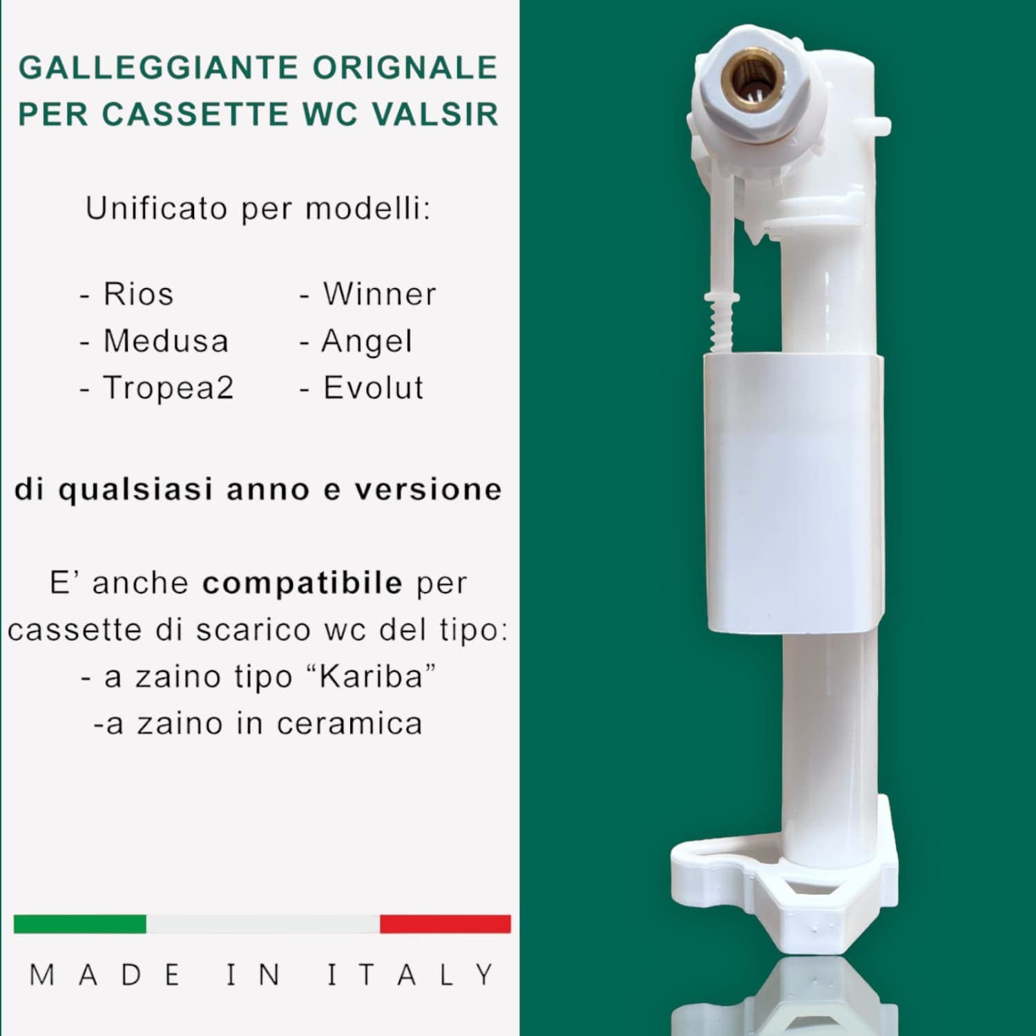 Galleggiante Cassetta Wc Valsir Originale, per modelli Rios Medusa Tropea2 Winner di qualsiasi anno - 5