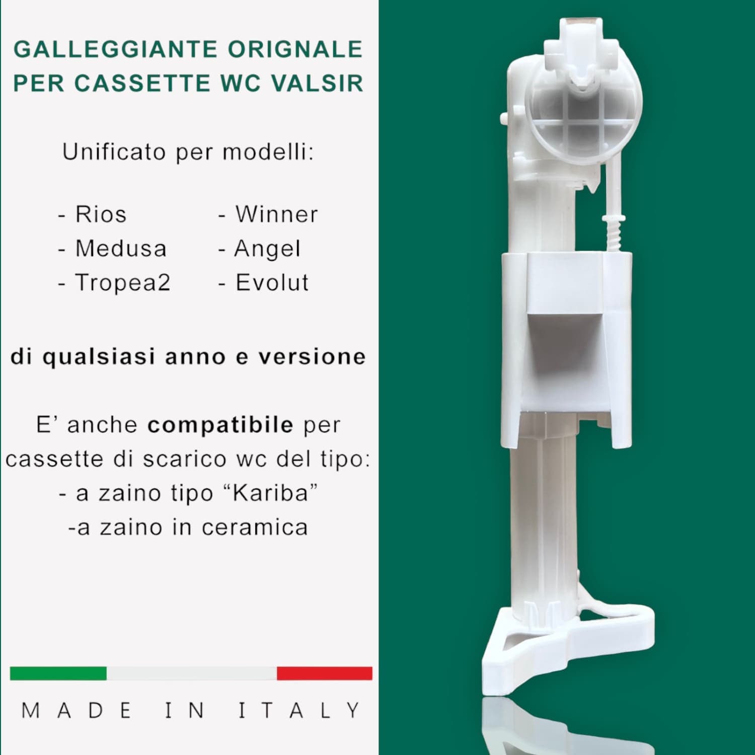 Galleggiante Cassetta Wc Valsir Originale, per modelli Rios Medusa Tropea2 Winner di qualsiasi anno - 6