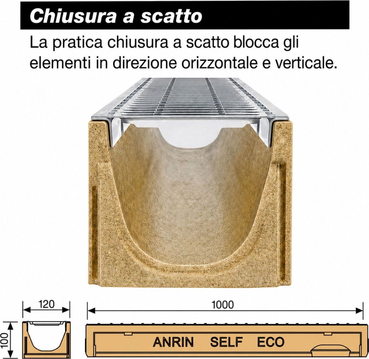 Canaletta di scolo in calcestruzzo polimerico con griglia zincata - 3