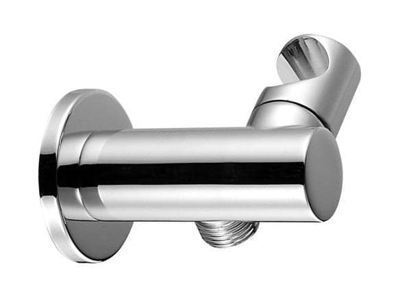 Supporto per doccia con presa acqua integrata, stile tondo in ottone pesante - 12