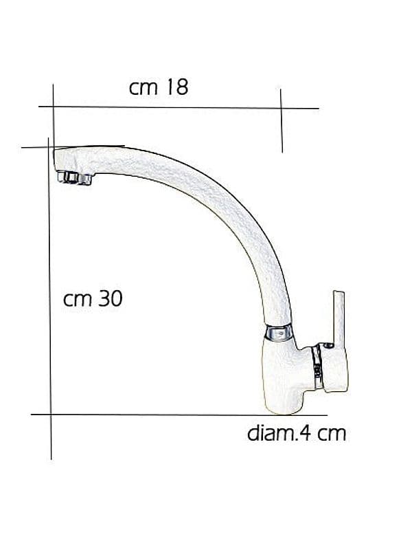 Rubinetto miscelatore Per Cucina Finitura Granito Bianco Opaco in Rubinetti per lavelli da cucina BagnoClic.it - Pregnana Milanese, commercioVirtuoso.it