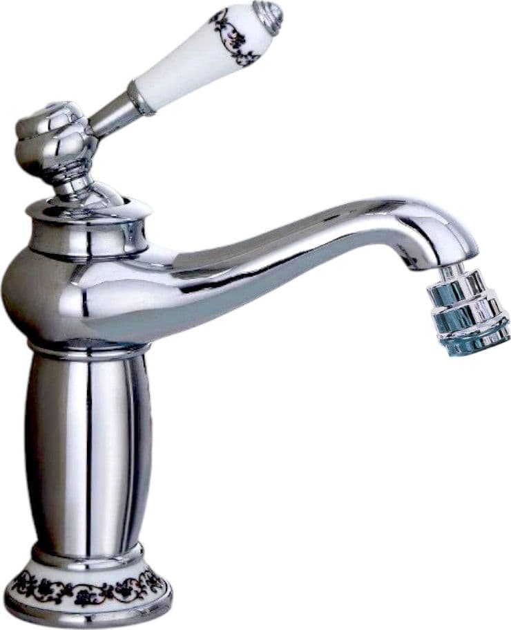 Rubinetto miscelatore per BIDET bagno vintage con dettagli in ceramica cromato - 5