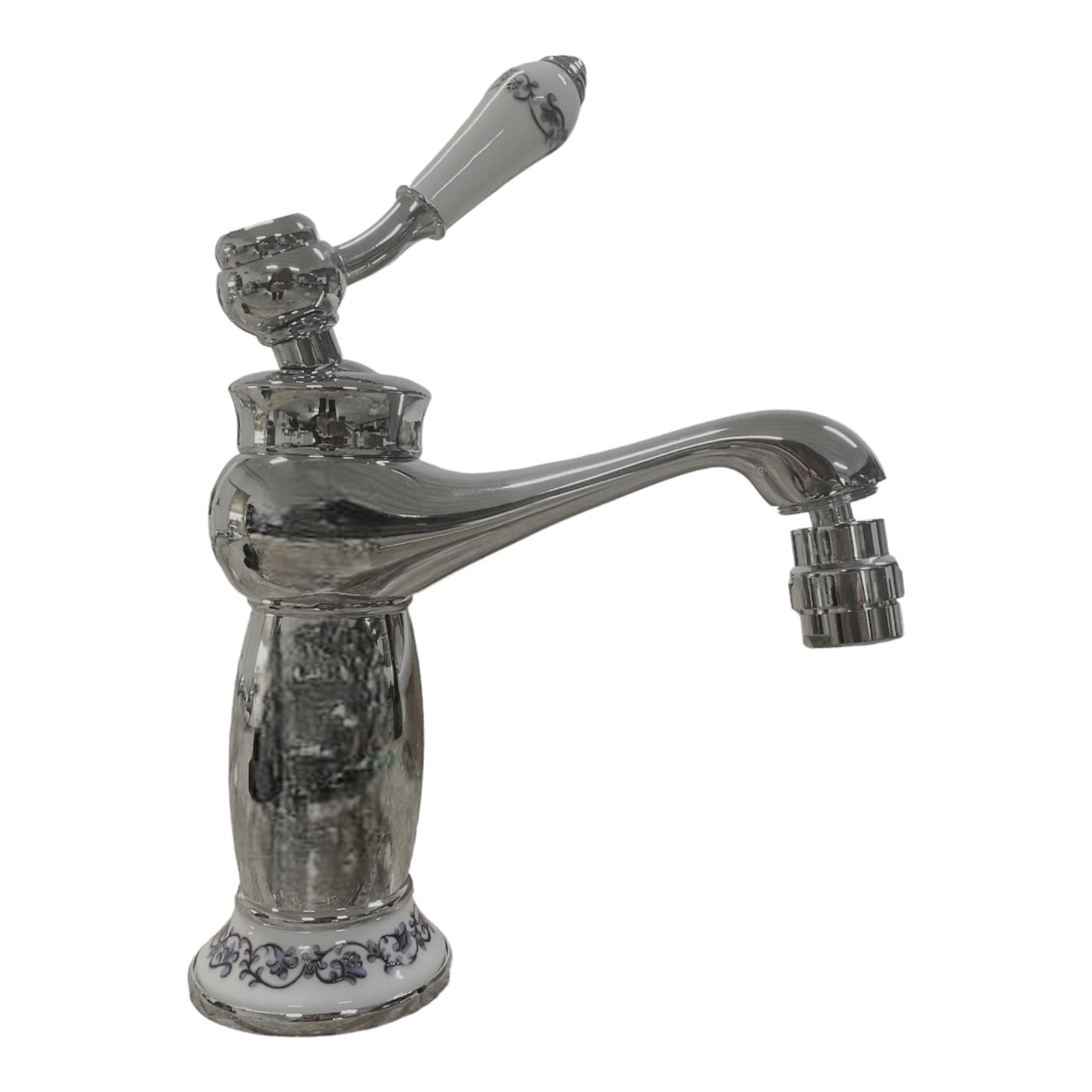 Rubinetto miscelatore per BIDET bagno vintage con dettagli in ceramica cromato - 3