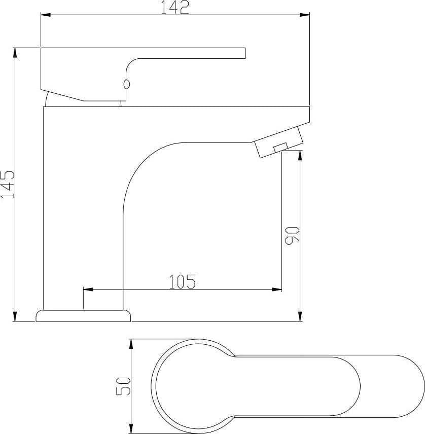 Rubinetto miscelatore lavabo bagno nero opaco - 2