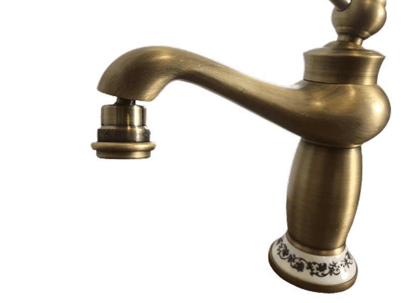 Rubinetto miscelatore per bidet bagno vintage bronzato con dettagli in ceramica - 4