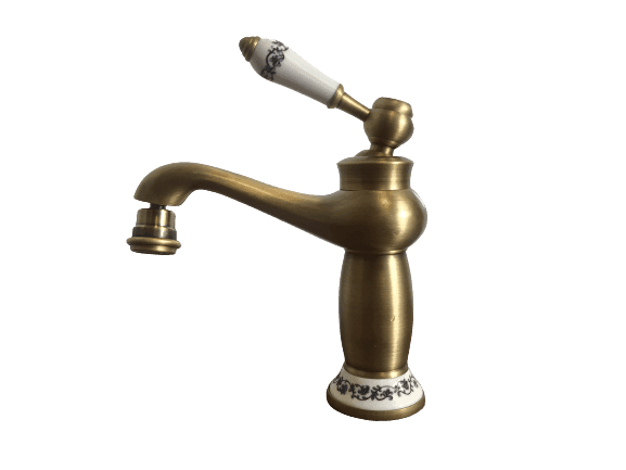 Rubinetto miscelatore per bidet bagno vintage bronzato con dettagli in ceramica - 3