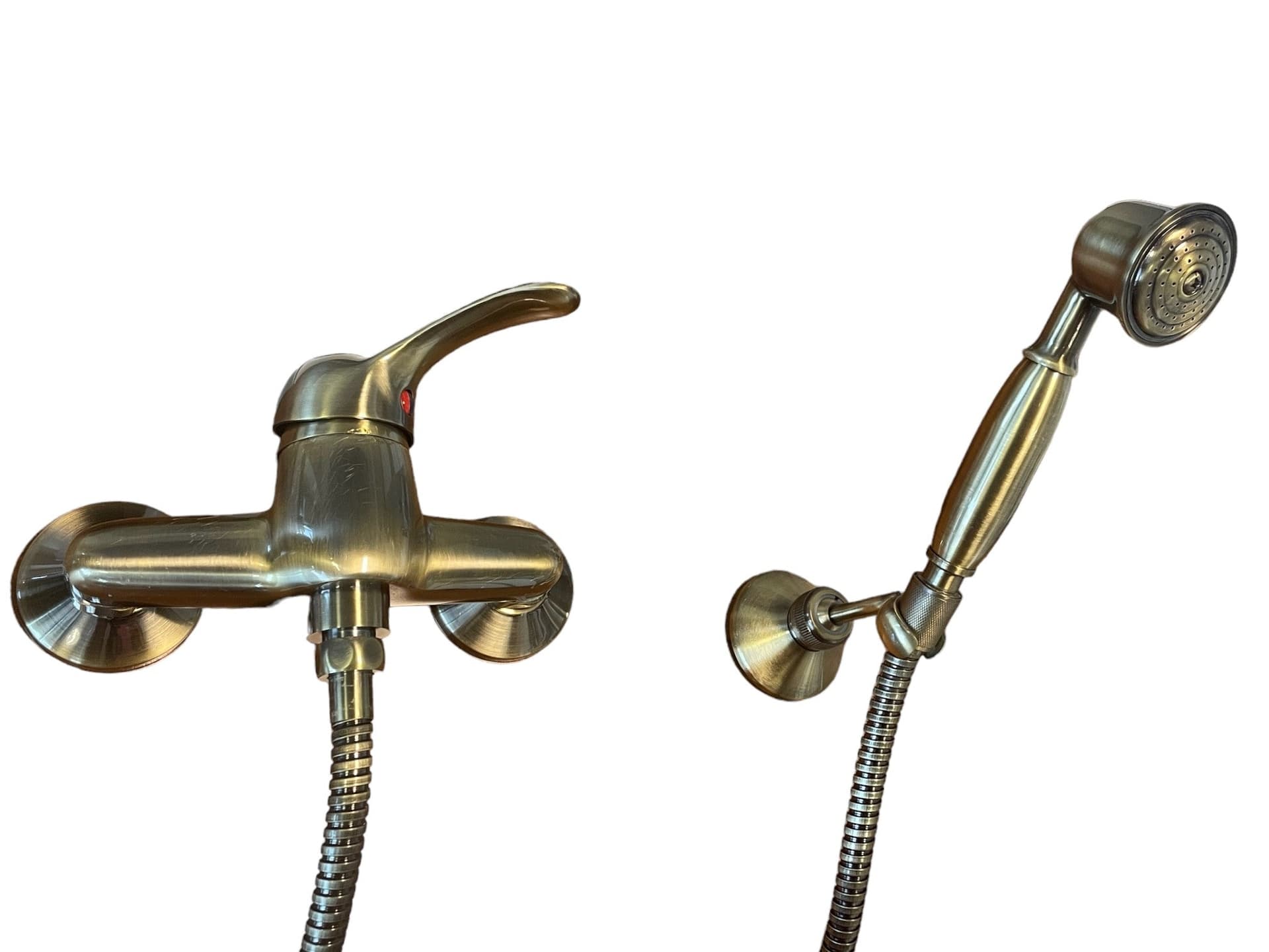 Rubinetto miscelatore doccia bronzato completo, in ottone - 5
