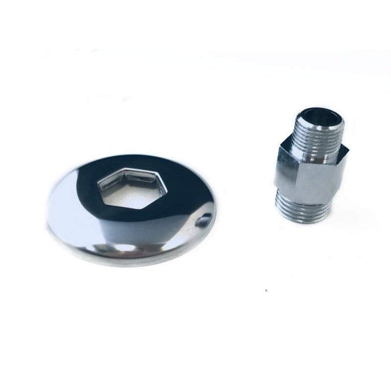 Niplex vite doppia con rosone, da 1/2 x 3/8 in ottone – Bagnoclic – argentato