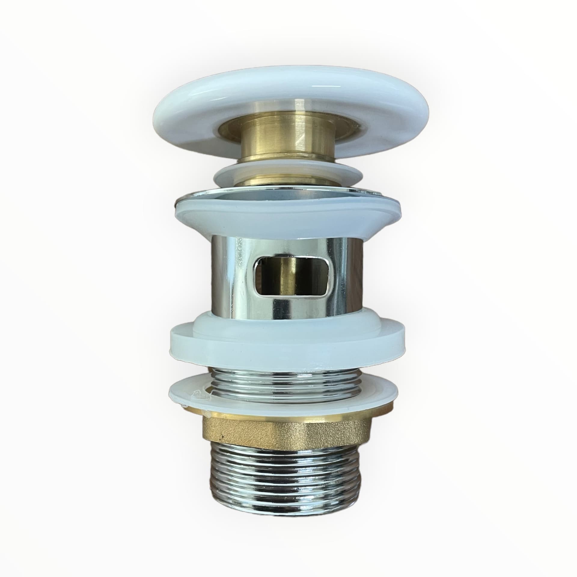 Piletta click clack da 1 1/4 con troppo pieno, e tappo in ceramica – Bagnoclic – lampada