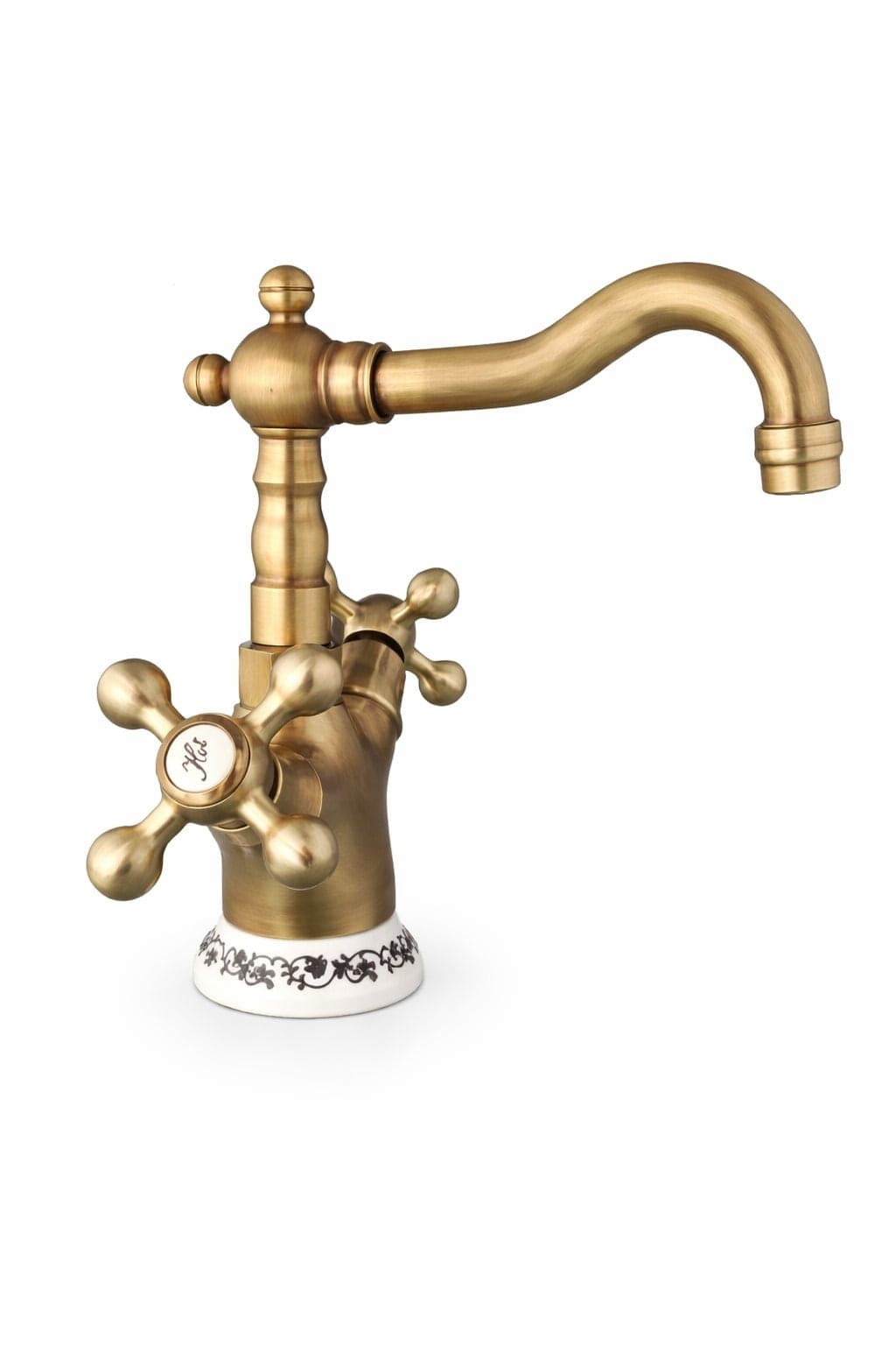 Rubinetto bagno Per Lavabo Vintage Bronzato stile antico ceramica piletta inclusa – Bagnoclic