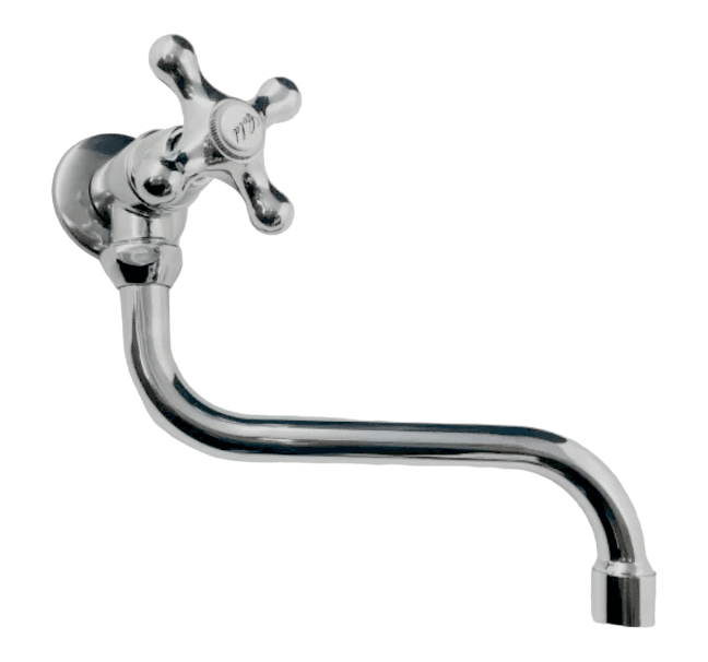 Rubinetto a parete vintage acqua fredda canna girevole - 4