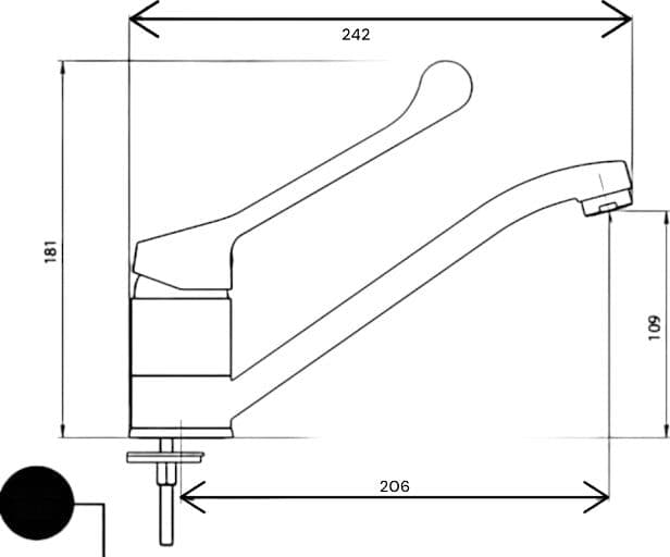 Miscelatore lavello cucina leva clinica completo in Rubinetti per lavelli da cucina BagnoClic.it - Pregnana Milanese, commercioVirtuoso.it
