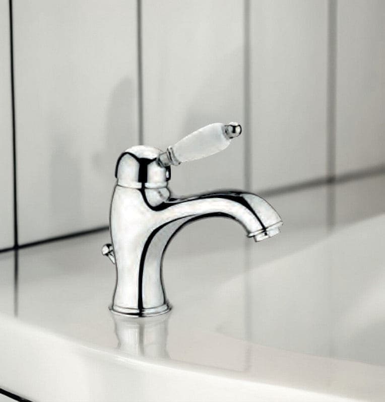 Miscelatore lavabo vintage con maniglia ceramica in Rubinetti per lavandini bagno BagnoClic.it - Pregnana Milanese, commercioVirtuoso.it