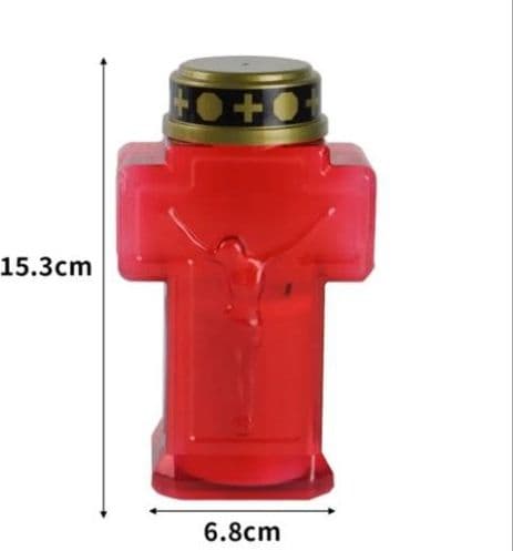 LUMINO VOTIVO CIMITERIALE A LED EFFETTO FIAMMA CON BATTERIE 2AA E INTERRUTTORE - 4
