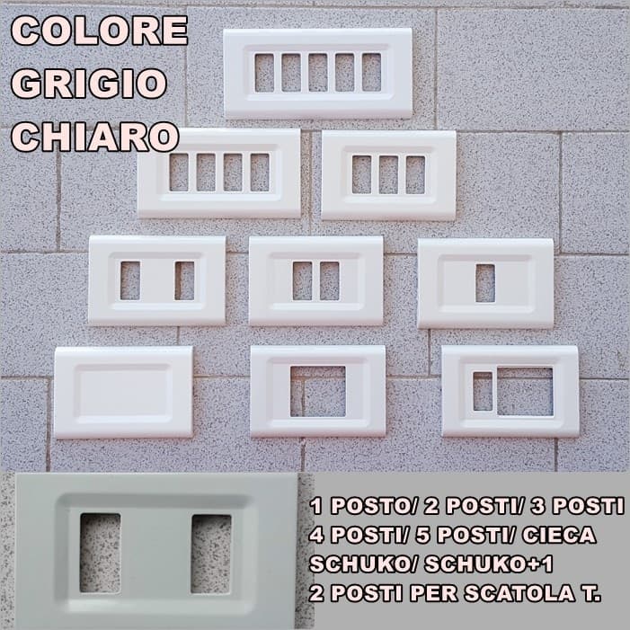 PLACCA GRIGIO CHIARO IN ABS PER SCATOLE RETTANGOLARI SERIE ELITE - 2