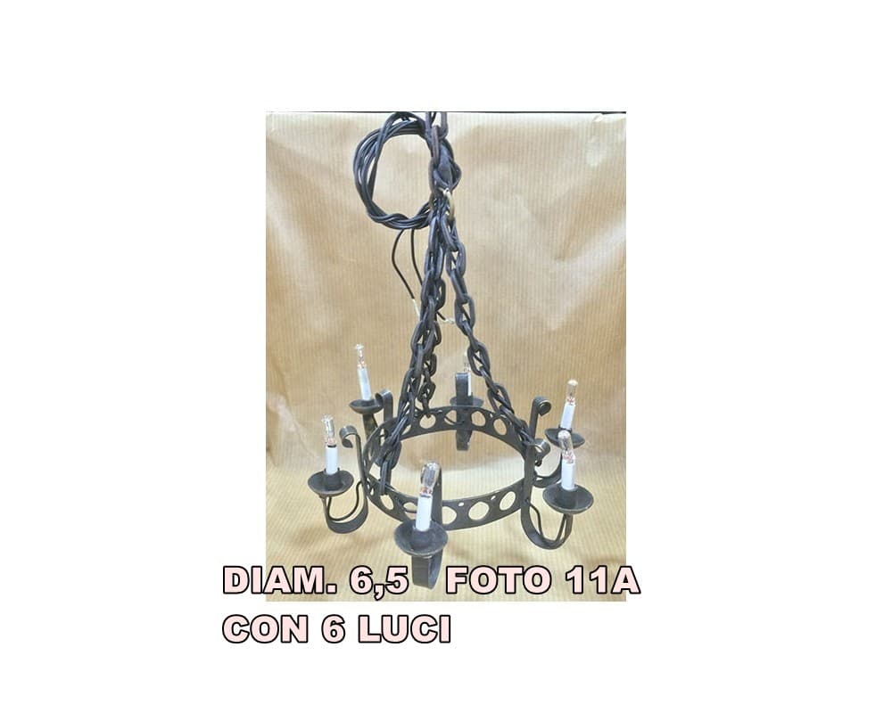 LAMPADARIO LAMPADARI IN OTTONE LUCE 12V.  PER PRESEPI - 7
